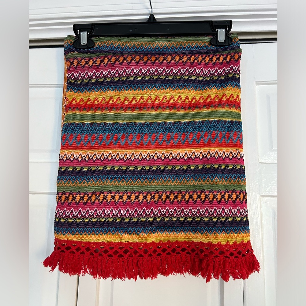 Vibrant 90s Crochet Skirt